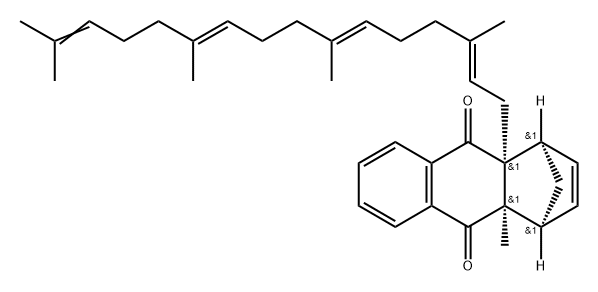 1,4-Methanoanthracene-9,10-dione, 1,4,4a,9a-tetrahydro-4a-methyl-9a-(3,7,11,15-tetramethyl-2,6,10,14-hexadecatetraenyl)-, [1α,4α,4aα,9aα(2E,6E,10E)]-|四烯甲萘醌中间体2