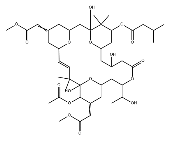 Butanoic acid, 3-methyl-, (1S,3S,5Z,7R,8E,11S,12S,13E,15S,17R,21R,23R,25S)-12-(acetyloxy)-1,11,21-trihydroxy-17-(1R)-1-hydroxyethyl-5,13-bis(2-methoxy-2-oxoethylidene)-10,10,26,26-tetramethyl-19-oxo-18,27,28,29-tetraoxatetracyclo21.3.1.13,7.111,15nonacos-|