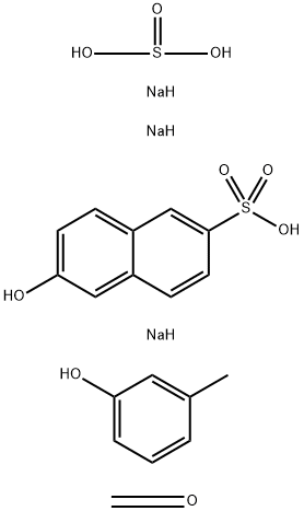 2-Naphthalenesulfonic acid, 6-hydroxy-, monosodium salt, reaction products with m-cresol, formaldehyde and sodium bisulfite, sodium salts Structure