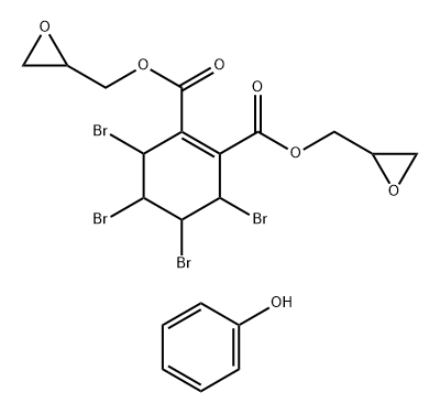 1-Cyclohexene-1,2-dicarboxylic acid, 3,4,5,6-tetrabromo-, bis(oxiranylmethyl) ester, reaction products with phenol bromo derivs. 结构式