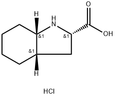 1H-Indole-2-carboxylic acid, octahydro-, hydrochloride (1:1), (2S,3aS,7aS)- 化学構造式