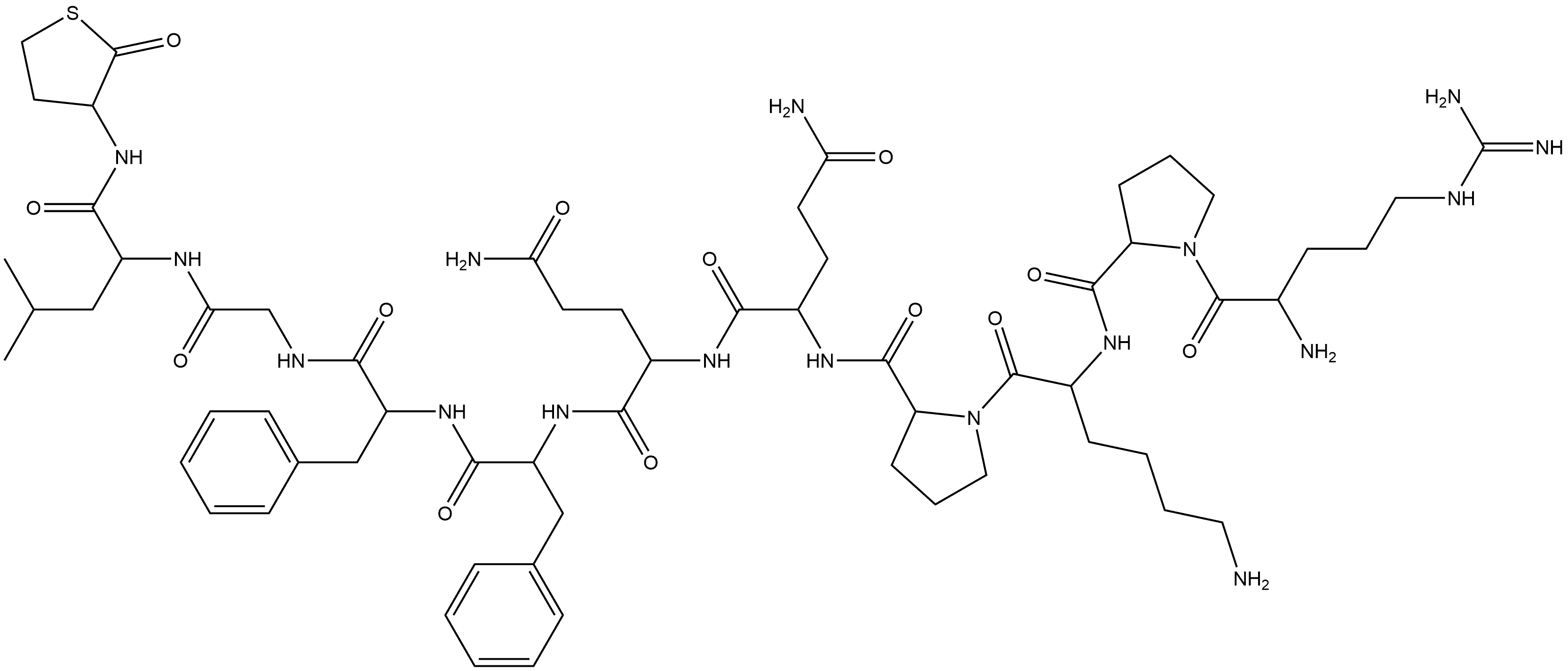 Substance P, 10-[N-(tetrahydro-2-oxo-3-thienyl)-L-leucinamide]-11-de-L-methioninamide-, (S)- (9CI) Structure