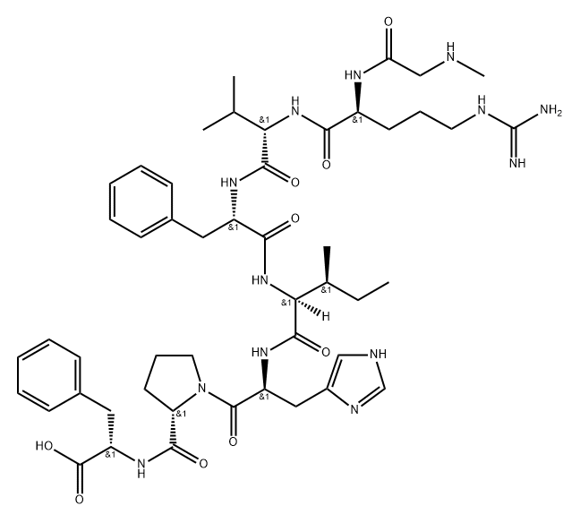 angiotensin II, Sar(1)-Phe(4)- Structure