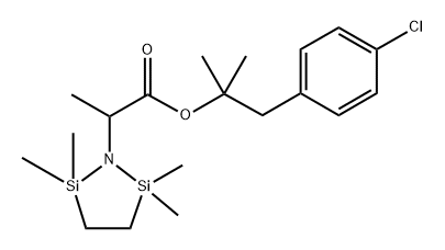 1-Aza-2,5-disilacyclopentane-1-acetic  acid,  -alpha-,2,2,5,5-pentamethyl-,  2-(4-chlorophenyl)-1,1-dimethylethyl  ester 化学構造式