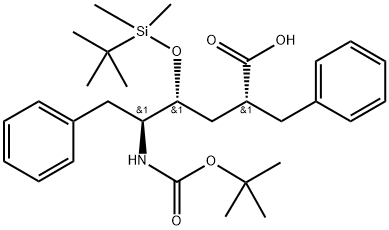 (αR,δS,γR)-δ-[[(1,1-DiMethylethoxy)carbonyl]aMino]-γ-[[(1,1-diMethylethyl)diMethylsilyl]oxy]-α-(phenylMethyl)benzenehexanoic Acid Struktur