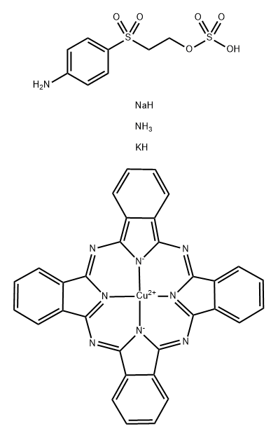 Copper, [29H,31H-phthalocyaninato(2-)-N29,N30,N31,N32]-, chlorosulfonyl derivs., reaction products with 2-[(4-aminophenyl)sulfonyl]ethyl hydrogen sulfate monosodium salt and ammonia, potassium salts 结构式