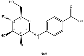 4-(α-D-マンノピラノシルアミノ)安息香酸ナトリウム 化学構造式