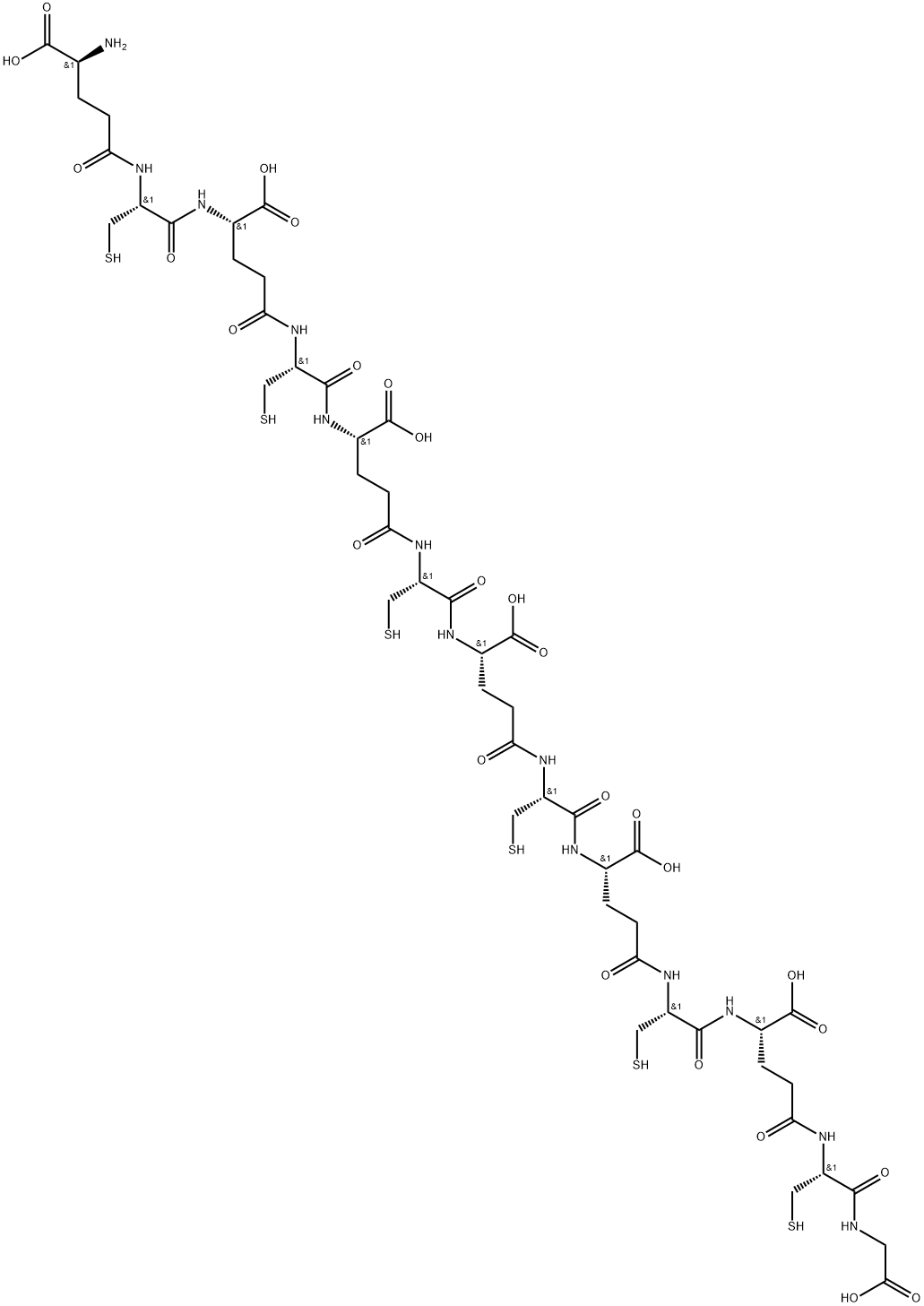 Glycine, L-γ-glutamyl-L-cysteinyl-L-γ-glutamyl-L-cysteinyl-L-γ-glutamyl-L-cysteinyl-L-γ-glutamyl-L-cysteinyl-L-γ-glutamyl-L-cysteinyl-L-γ-glutamyl-L-cysteinyl- Struktur