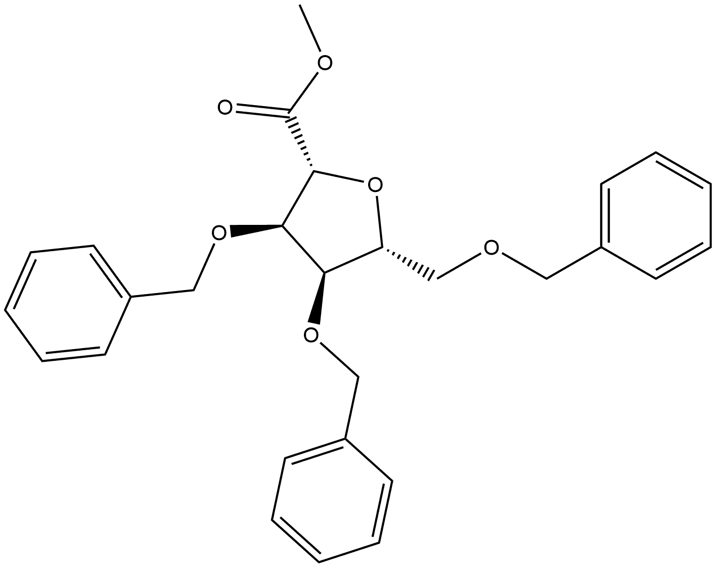 D-Allonic acid, 2,5-anhydro-3,4,6-tris-O-(phenylmethyl)-, methyl ester,99512-51-3,结构式