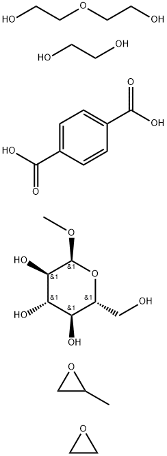 α-D-Glucopyranoside, methyl, polymer with 1,4-benzenedicarboxylic acid, 1,2-ethanediol, methyloxirane, oxirane and 2,2'-oxybis[ethanol],99770-02-2,结构式
