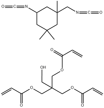 2-Propenoic acid, 2-(hydroxymethyl)-2-(1-oxo-2-propenyl)oxymethyl-1,3-propanediyl ester, polymer with 5-isocyanato-1-(isocyanatomethyl)-1,3,3-trimethylcyclohexane,99898-53-0,结构式