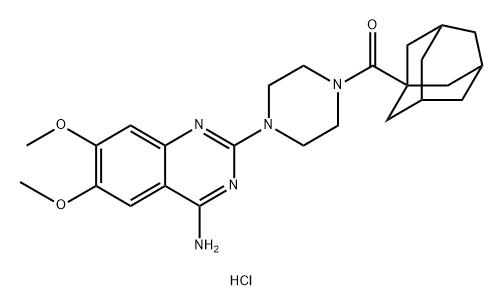 2-[4-[(1-アダマンチル)カルボニル]-1-ピペラジニル]-4-アミノ-6,7-ジメトキシキナゾリン·塩酸塩 化学構造式