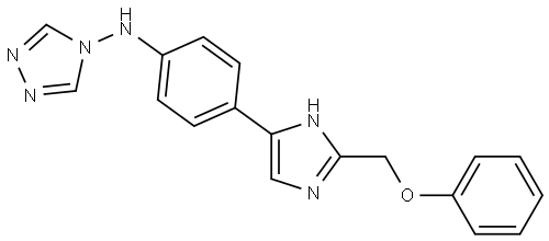 N-{4-[2-(phenoxymethyl)-1H-imidazol-4-yl]phenyl}-4H-1,2,4-triazol-4-amine Structure