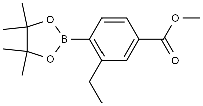 Methyl 3-ethyl-4-(4,4,5,5-tetramethyl-1,3,2-dioxaborolan-2-yl)benzoate 结构式