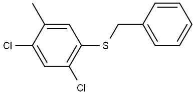 1,5-Dichloro-2-methyl-4-[(phenylmethyl)thio]benzene 结构式