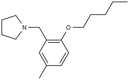 1-[[5-Methyl-2-(pentyloxy)phenyl]methyl]pyrrolidine 结构式