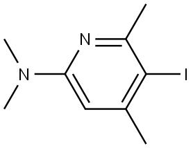 5-Iodo-N,N,4,6-tetramethyl-2-pyridinamine 化学構造式