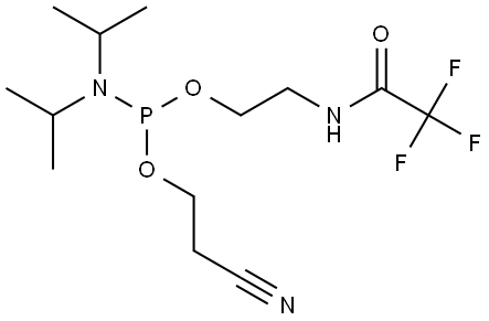 2-cyanoethyl (2-(2,2,2-trifluoroacetamido)ethyl) diisopropylphosphoramidite Structure