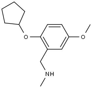 2-(Cyclopentyloxy)-5-methoxy-N-methylbenzenemethanamine 结构式