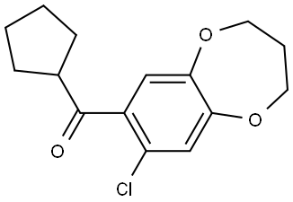 (8-Chloro-3,4-dihydro-2H-1,5-benzodioxepin-7-yl)cyclopentylmethanone Structure