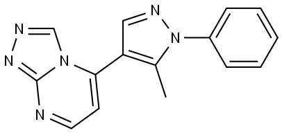 5-(5-methyl-1-phenyl-1H-pyrazol-4-yl)[1,2,4]triazolo[4,3-a]pyrimidine 化学構造式