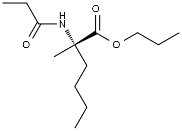 (S)-丙基 2-甲基-2-丙酰胺基己酸酯 结构式