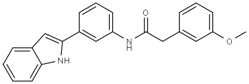 N-(3-(1H-Indol-2-yl)phenyl)-2-(3-methoxyphenyl)acetamide Structure
