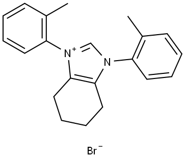 1H-Benzimidazolium, 4,5,6,7-tetrahydro-1,3-bis(2-methylphenyl)-, bromide (1:1) Structure