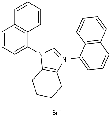 1H-Benzimidazolium, 4,5,6,7-tetrahydro-1,3-di-1-naphthalenyl-, bromide (1:1) Structure