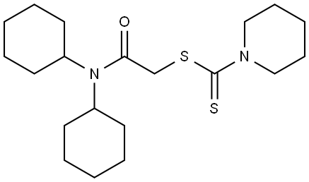 2-(DICYCLOHEXYLAMINO)-2-OXOETHYL 1-PIPERIDINECARBODITHIOATE Struktur