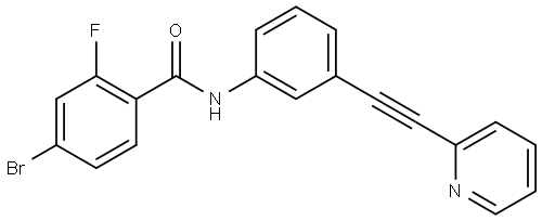 4-Bromo-2-fluoro-N-[3-[2-(2-pyridinyl)ethynyl]phenyl]benzamide Structure