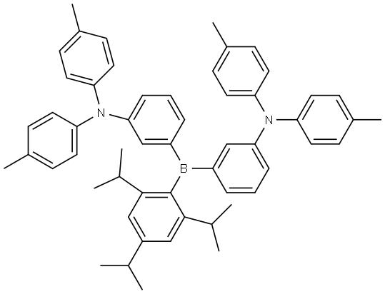 3,3'-((2,4,6-triisopropylphenyl)borylene)bis(N,N-di-para-tolyl benzenamine) Struktur