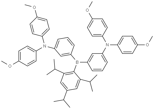 3,3'-((2,4,6-triisopropylphenyl)borylene)bis(N,N-di-para-anisyl benzenamine) 结构式