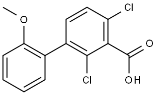 2,4-Dichloro-2'-methoxy[1,1'-biphenyl]-3-carboxylic acid Struktur