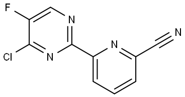 4-Chloro-5-fluoro-2-(6'-cyano-2'-pyridyl)pyrimidine,1185306-86-8,结构式