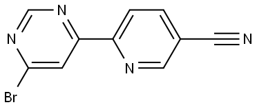 6-Bromo-4-(5'-cyano-2'-pyridyl)pyrimidine 化学構造式