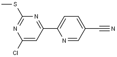 6-Chloro-2-methylthio-4-(5'-cyano-2'-pyridyl)pyrimidine 化学構造式