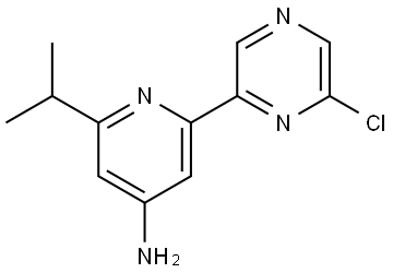 6-Chloro-2-[4'-amino-6'-(iso-propyl)-2'-pyridyl]pyrazine 结构式