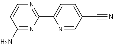 4-Amino-2-(5'-cyano-2'-pyridyl)pyrimidine 化学構造式