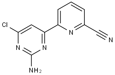 4-Chloro-2-amino-6-(6'-cyano-2'-pyridyl)pyrimidine,1185318-15-3,结构式