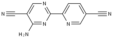 4-Amino-5,5'-dicyano-2-(2'-pyridyl)pyrimidine 化学構造式