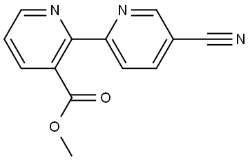 3-Methoxycarbonyl-5'-cyano-2,2'-bipyridine 化学構造式