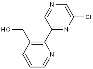 6-Chloro-2-(3'-hydroxymethyl-2'-pyridyl)pyrazine 化学構造式