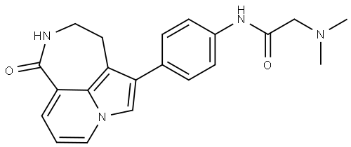 2-(dimethylamino)-N-(4-(1-oxo-1,2,3,4-tetrahydroazepino[3,4,5-hi]indolizin-5-yl)phenyl)acetamide,1187317-85-6,结构式