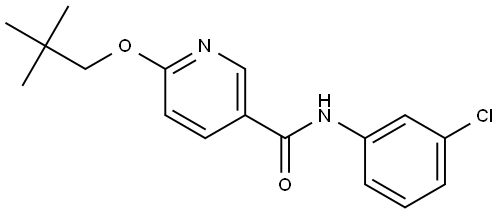 N-(3-Chlorophenyl)-6-(2,2-dimethylpropoxy)-3-pyridinecarboxamide 结构式