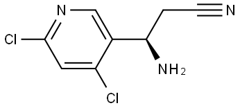 (3R)-3-AMINO-3-(4,6-DICHLORO(3-PYRIDYL))PROPANENITRILE 结构式