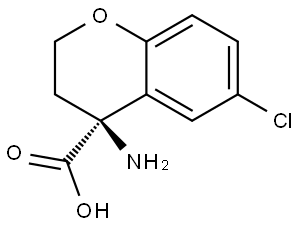 (S)-4-Amino-6-chloro-3,4-dihydro-2H-1-benzopyran-4-carboxylic acid 结构式