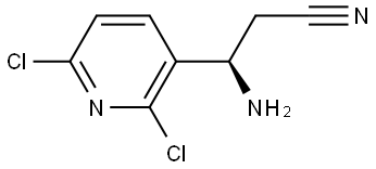 (3R)-3-AMINO-3-(2,6-DICHLORO(3-PYRIDYL))PROPANENITRILE 结构式