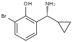 2-[(R)-AMINO(CYCLOPROPYL)METHYL]-6-BROMOPHENOL 结构式