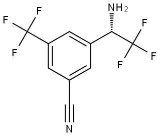 3-((1S)-1-AMINO-2,2,2-TRIFLUOROETHYL)-5-(TRIFLUOROMETHYL)BENZENECARBONITRILE Structure